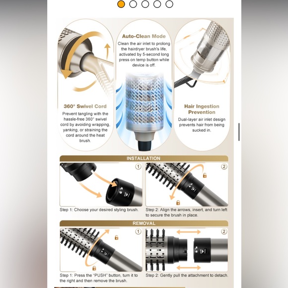 7 Magic Hair Dryer Brush & 6 in 1 Hair Styler,110,000 RPM High-Speed NIB NWT - Picture 14 of 16